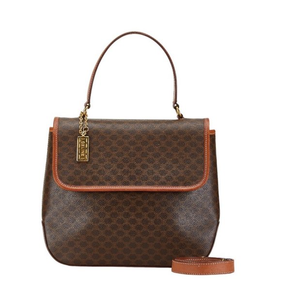 CELINE Brown Leather Shoulder Bag - Picture 1 of 9